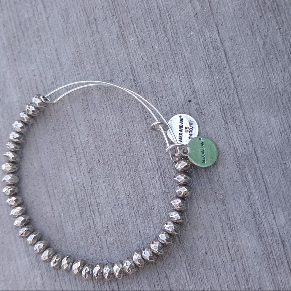 Alex and Ani Nile Beaded Bangle in Silver-Tone Brass - Picture 1 of 1